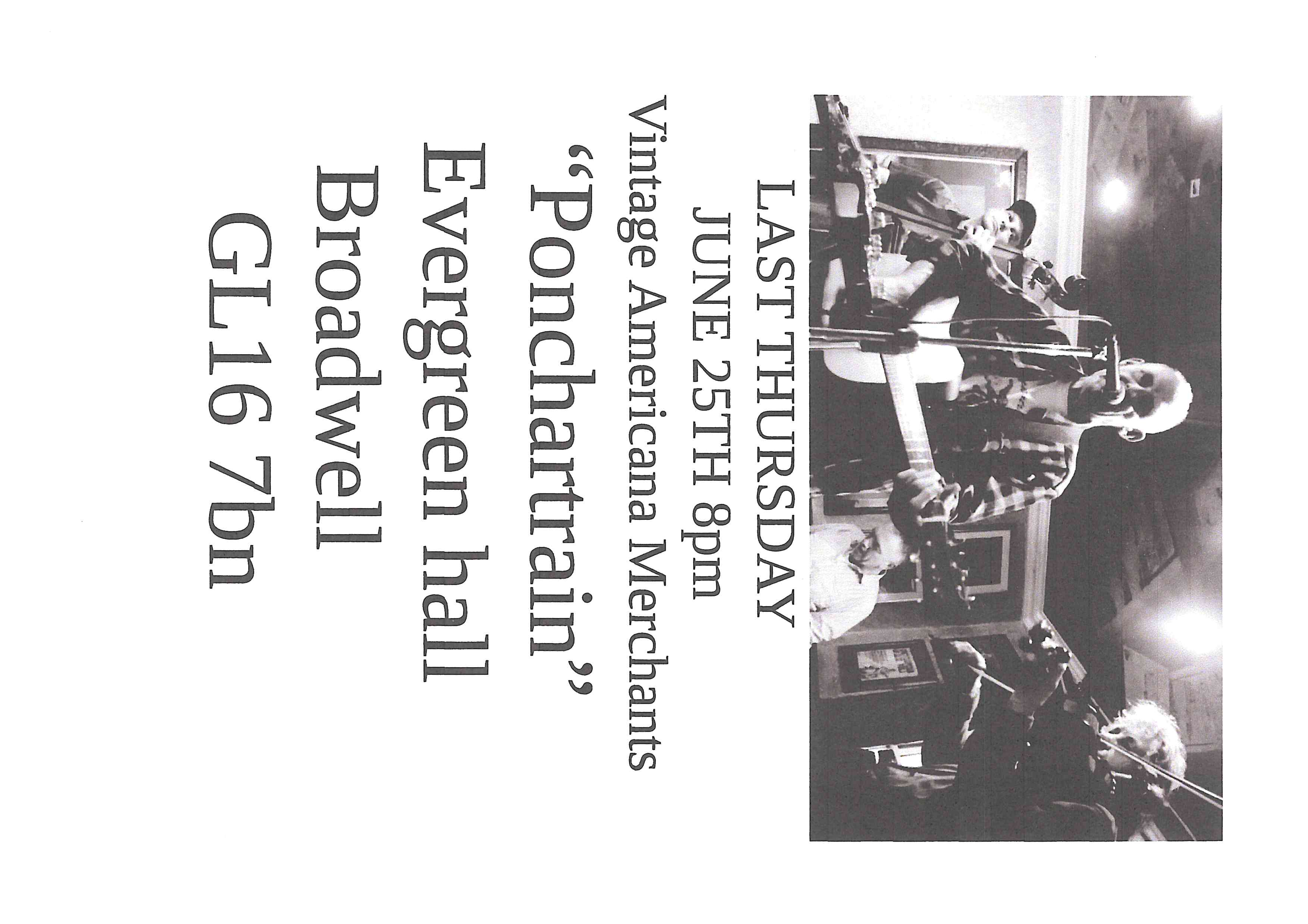 Last Thursday - Ponchartrain.25th June at 8pm